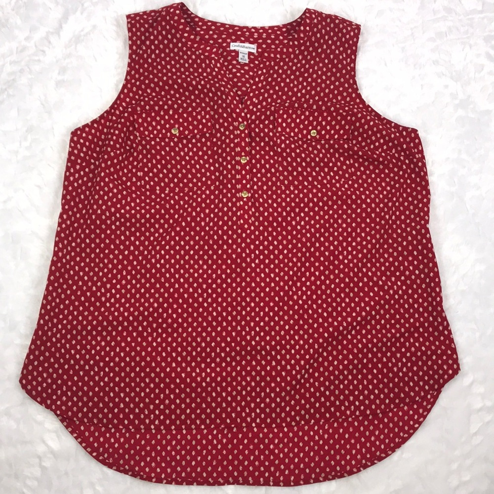 Croft and Barrow red and white sleeveless top